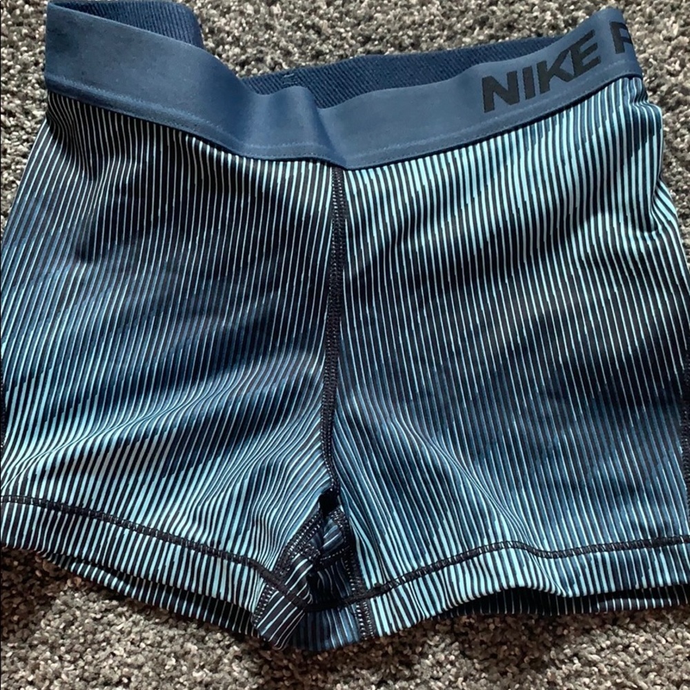 Blue nike pro shorts